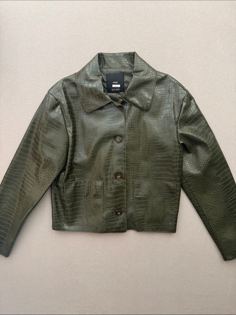 Mango Croc Jacket Small, Worn by Character “Taissa” Yellowjackets TV Wardrobe